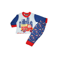 JAM Jam Hosszú Ujjú Pamut Pizsama 6-12 hónapos korig - Kék Tűzoltós - Kiárusítás