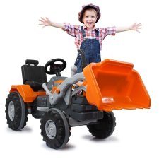  Jamara 460815 Pedálos traktor rakodóval Power Drag narancssárga lábbal hajtható járgány