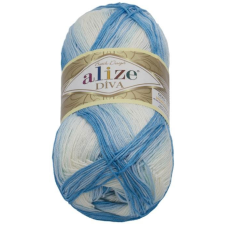 Jan Rejda DIVA batik 100 g - 2130 fehér, világoskék (6851) rövidáru