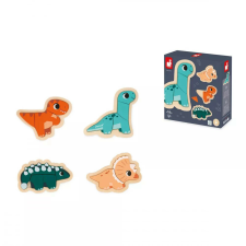 Janod 05824 DINO - 4 DINÓS, EGYRE NEHEZEBB PUZZLE puzzle, kirakós