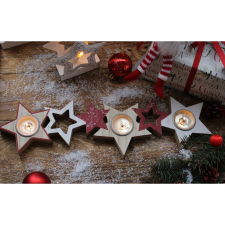 JanZashop Fa Csillag Formájú 3-as Mécsestartó karácsonyi dekoráció