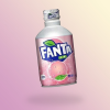  Japán Fanta Fehér őszibarack ízű szénsavas üdítő fém palackban 300ml DRS