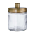 Jar CANDLE JAR üveg tároló gyertyatartóval, arany 15cm