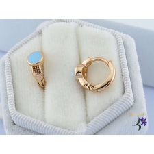  Jara antiallergén kék tűzzománc pötty gyermek fülbevaló-18K fülbevaló