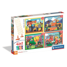 Jármű Munkagépek Busy at Work 4 az 1-ben puzzle Clementoni puzzle, kirakós