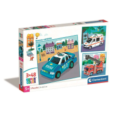  Jármű Rescue 3x48 db-os puzzle Clementoni puzzle, kirakós