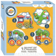  Jármű Transport forma puzzle 4 az 1-ben puzzle, kirakós