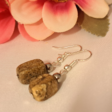  Jáspis kézműves fülbevaló fülbevaló