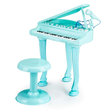 Játék Zongora mikrofonnal, USB csatlakozóval+ szék - kék játékhangszer