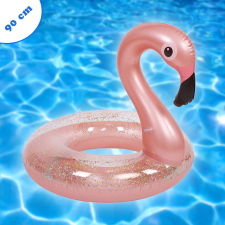 Játékos Flamingó formájú, flitteres úszógumi / 90 cm úszógumi, karúszó
