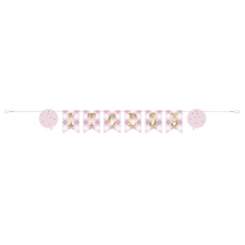 Javoli 1st Birthday Pink, Első születésnap papír felirat 182 cm party kellék