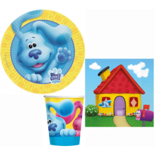 Javoli Azúrkék nyomok Fun party szett 32 db-os 23 cm-es tányérral party kellék