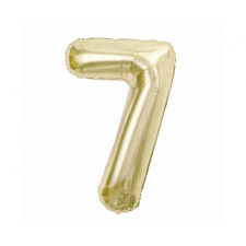 Javoli B&amp;C Champagne, Pezsgőszínű 7-es szám fólia lufi 85 cm party kellék