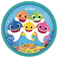 Javoli Baby Shark Music papírtányér 8 db-os 23 cm party kellék
