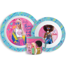 Javoli Barbie étkészlet, micro műanyag szett bögrével 265 ml babaétkészlet