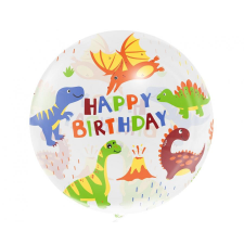 Javoli Dinoszaurusz Aqua Happy Birthday gömb fólia lufi 46 cm party kellék