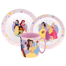 Javoli Disney Hercegnők True étkészlet, micro műanyag szett bögrével 350 ml babaétkészlet