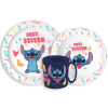 Javoli Disney Lilo és Stitch Palms étkészlet, micro műanyag szett bögrével 265 ml