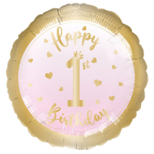 Javoli Első születésnap Pink fólia lufi 43 cm party kellék