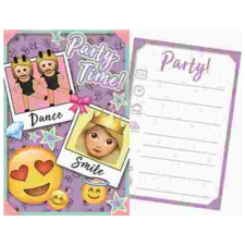 Javoli Emoji Purple Party Meghívó party kellék