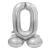 Javoli Ezüst 0-ás Silver szám fólia lufi talppal 72 cm