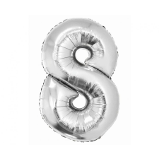 Javoli Ezüst 8-as Silver szám fólia lufi 76 cm party kellék