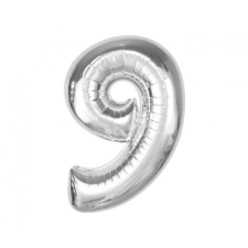 Javoli Ezüst 9-es Silver szám fólia lufi 92 cm party kellék