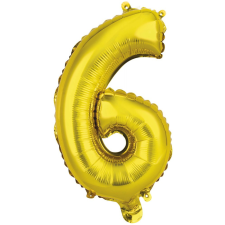 Javoli Gold, Arany 6-os szám fólia lufi 45 cm party kellék