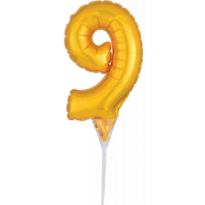 Javoli Gold, Arany 9-es szám fólia lufi tortára 15 cm party kellék