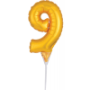 Javoli Gold, Arany 9-es szám fólia lufi tortára 15 cm