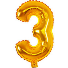 Javoli Gold, Arany mini 3-as szám fólia lufi 31 cm party kellék