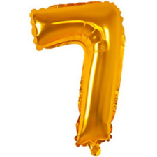 Javoli Gold, Arany mini 7-es szám fólia lufi 33 cm party kellék