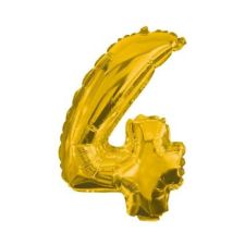 Javoli Gold, Arany óriás 4-es szám fólia lufi 85 cm party kellék