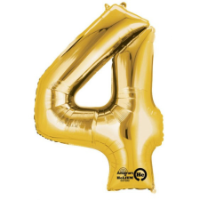 Javoli Gold, Arany óriás 4-es szám fólia lufi 91*60 cm party kellék