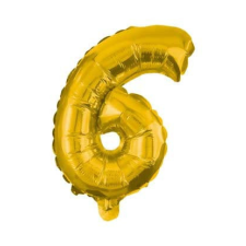 Javoli Gold, Arany óriás 6-os szám fólia lufi 85 cm party kellék