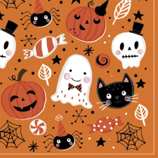 Javoli Halloween Orange Booo szalvéta 20 db-os 33x33 cm party kellék