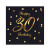 Javoli Happy Birthday 30 B&C Black-Gold szalvéta 20 db-os 33x33 cm