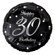 Javoli Happy Birthday 30 B&C Silver fólia lufi 36 cm party kellék
