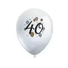 Javoli Happy Birthday 40 Milestone léggömb, lufi 6 db-os 11 inch (27,5 cm)