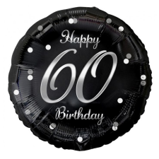 Javoli Happy Birthday 60 B&amp;C Silver fólia lufi 36 cm party kellék