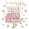 Javoli Happy Birthday Cake on Gold Stand szalvéta 20 db-os 33x33 cm