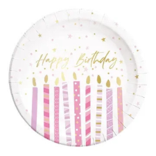 Javoli Happy Birthday Candles papírtányér 8 db-os 23 cm FSC party kellék