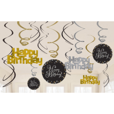 Javoli Happy Birthday Gold Szalag dekoráció 12 db-os szett party kellék