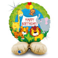 Javoli Happy Birthday Jungle fólia lufi talppal 41 cm party kellék