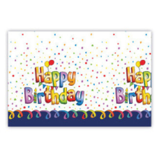 Javoli Happy Birthday Multicolor műanyag asztalterítő 120x180 cm party kellék