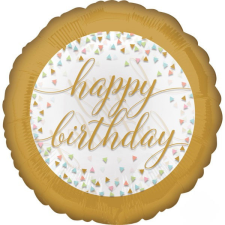 Javoli Happy Birthday Pastel Confetti fólia lufi 43 cm party kellék
