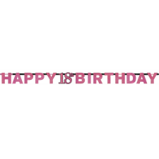 Javoli Happy Birthday Pink 18 hologramos felirat 213 cm party kellék