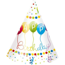 Javoli Happy Birthday Streamers Parti kalap, csákó 6 db-os party kellék