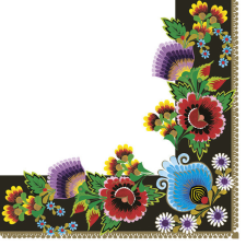 Javoli Hímzés Black Border szalvéta 20 db-os 33x33 cm party kellék
