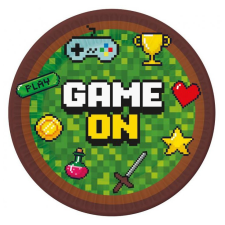 Javoli Játék Game On papírtányér 6 db-os 23 cm party kellék